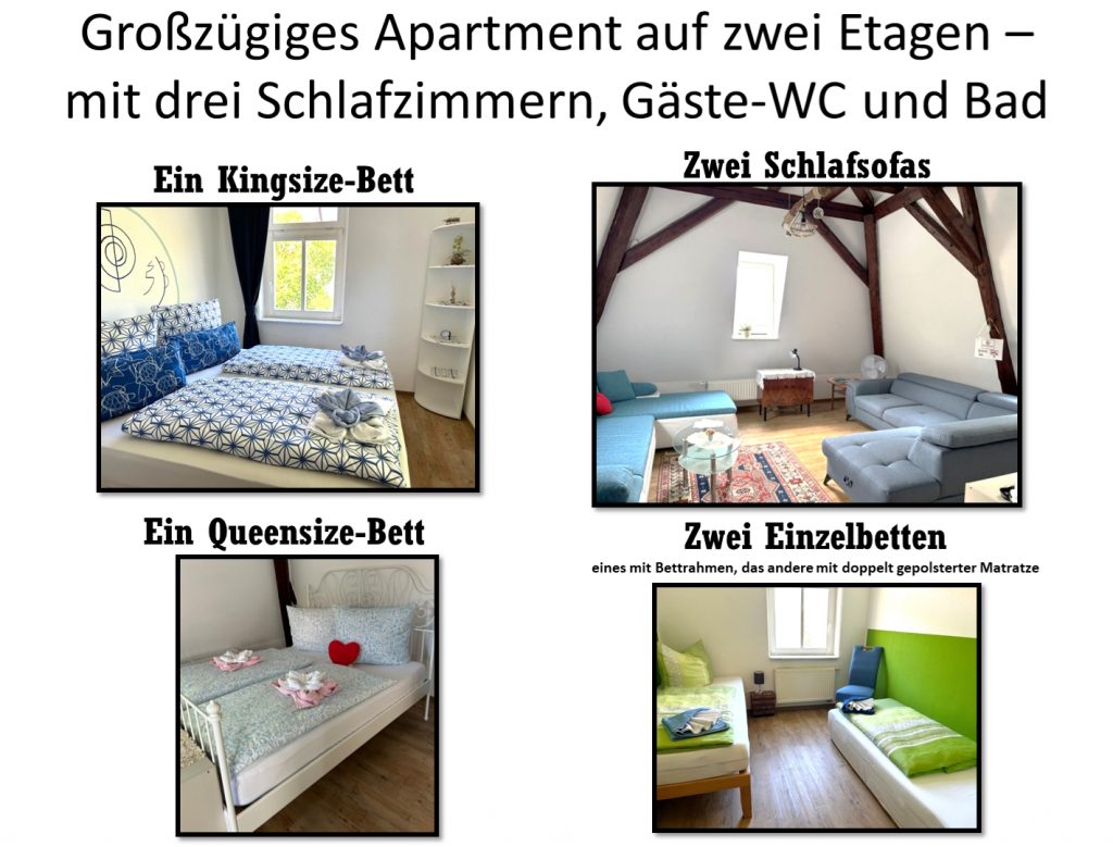 Ferienwohnung Pfarrberg Eisenach mit 3 Schlafzimmern und 8 Schlafmöglichkeiten