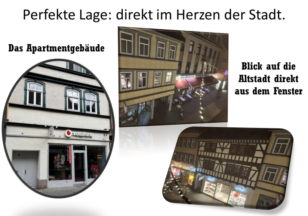 Ferienwohnung Karlstraße Eisenach – Blick auf Karlstraße aus dem Fenster