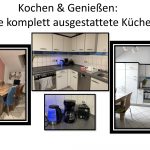 Voll ausgestattete Küche mit Essbereich für 8 Personen in der Ferienwohnung Eisenach