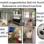 Modernes Bad mit Badewanne, Dusche, Gäste-WC und Waschmaschine in Eisenach