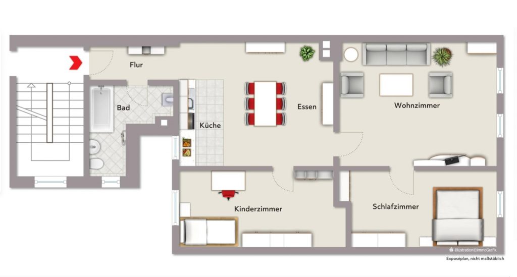 Grundriss der Ferienwohnung Karlstraße in Eisenach